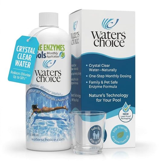 Pool Enzymes for Swimming Pools. Monthly Pool Cleaner & Clarifier, Breaks Down Organic Waste, Sunscreen & Oils, Supports Chlorine Efficiency, All Pool Types up to 25,000 Gallon Treatment