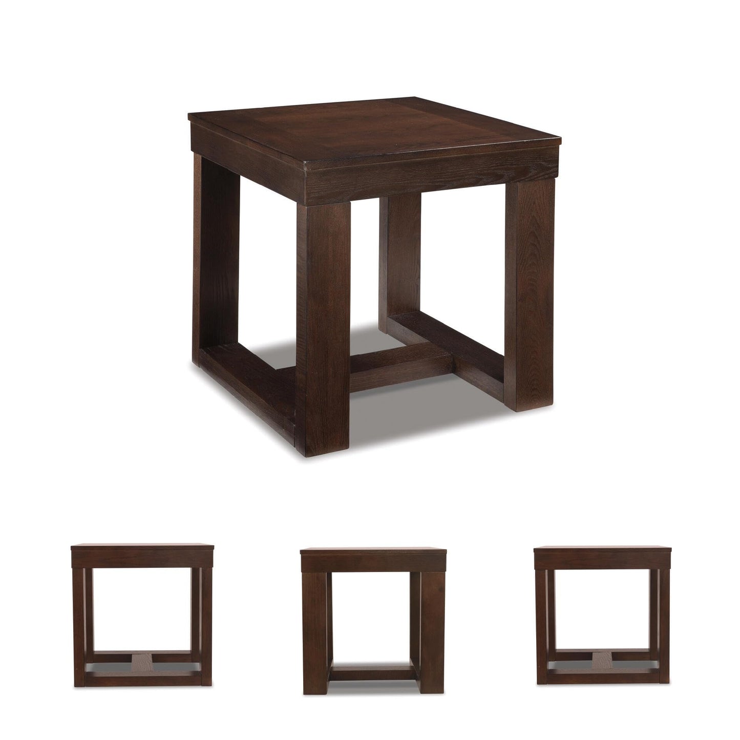 Signature Design by Ashley Watson Classic Oversized Square End Table, Dark Brown
