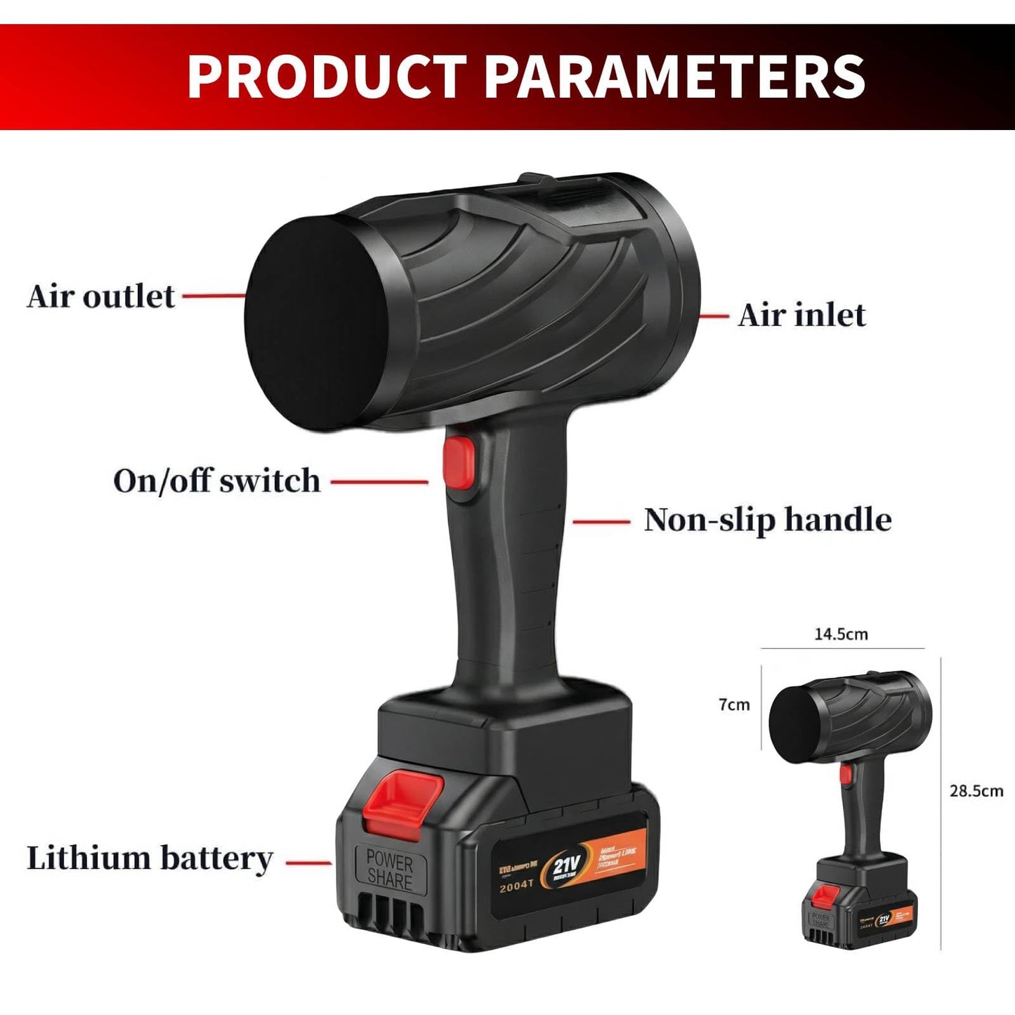 Cordless Leaf Blower, Lightweight Handheld Electric Dust Cleaner Blower with Adjustable Speed, Battery Powered Leaf Blowers for Lawn Care, Patio Cleaning & Blowing Drying with 1 Pack Battery Powered