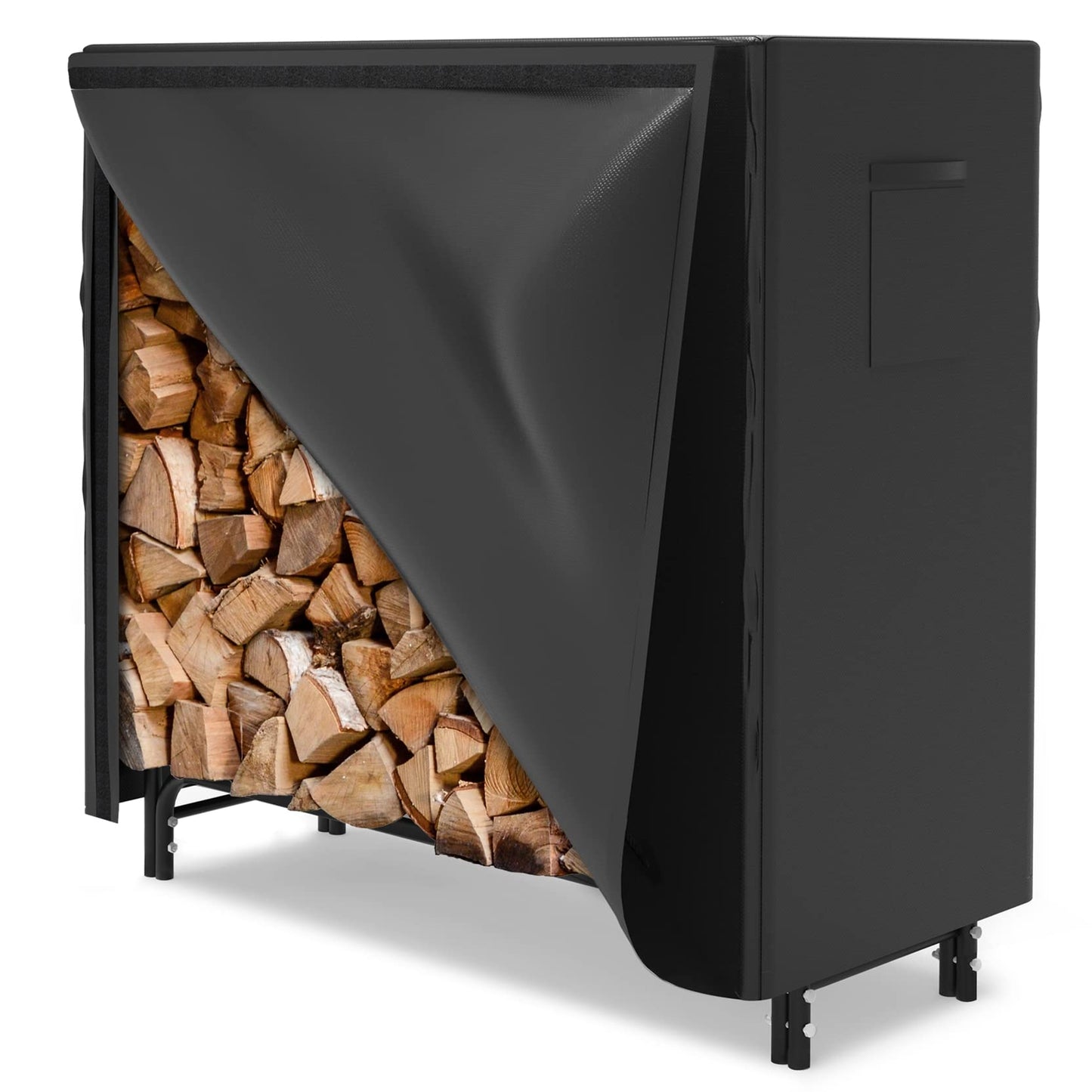 WALMANN 4ft Firewood Log Rack with Cover Outdoor, Heavy Duty Firewood Rack