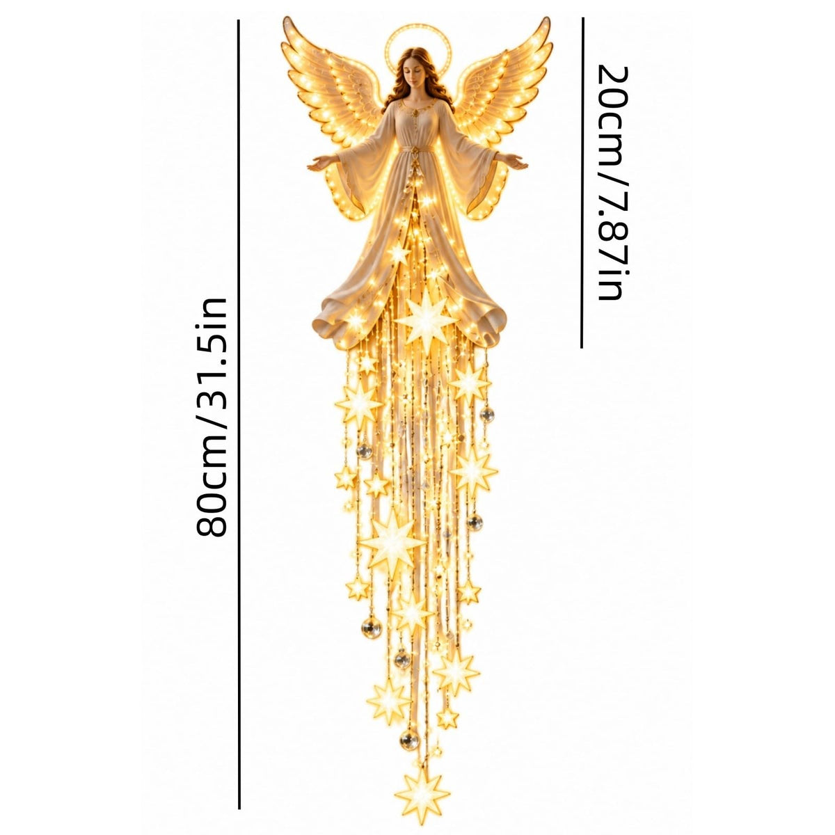 Lighted Angel Wall Decor, Christmas Glowing Hanging Wall Lights