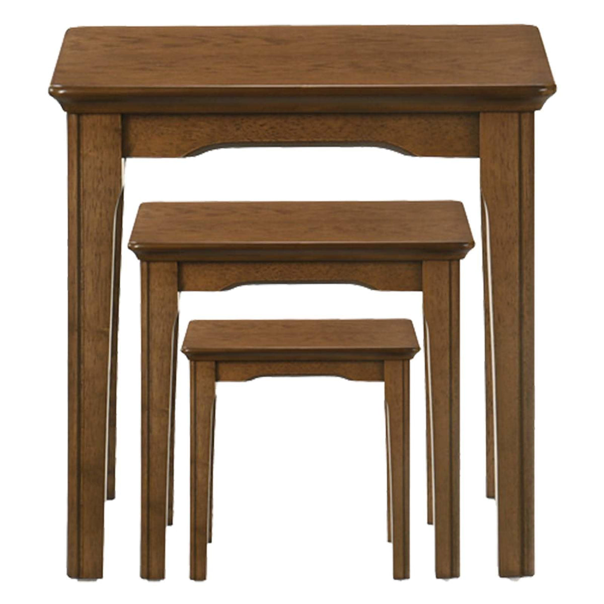 Kmax Nesting Tables Set of 3, Small Sofa Side Table Rustic Stacking End Table Rectangle Solid Wood Coffee Tables for Small Space - Walnut