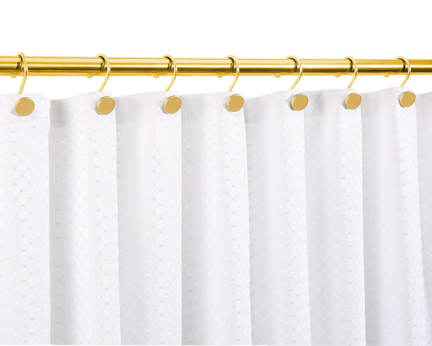 CHICTIE Gold Shower Curtain Hooks, Rustproof Shower Curtain Rings for Bathroom, Metal Shower Hooks for Shower Curtain Rod, Modern Decorative Shower Curtain Hangers Set of 12, Round Heavy Duty Design