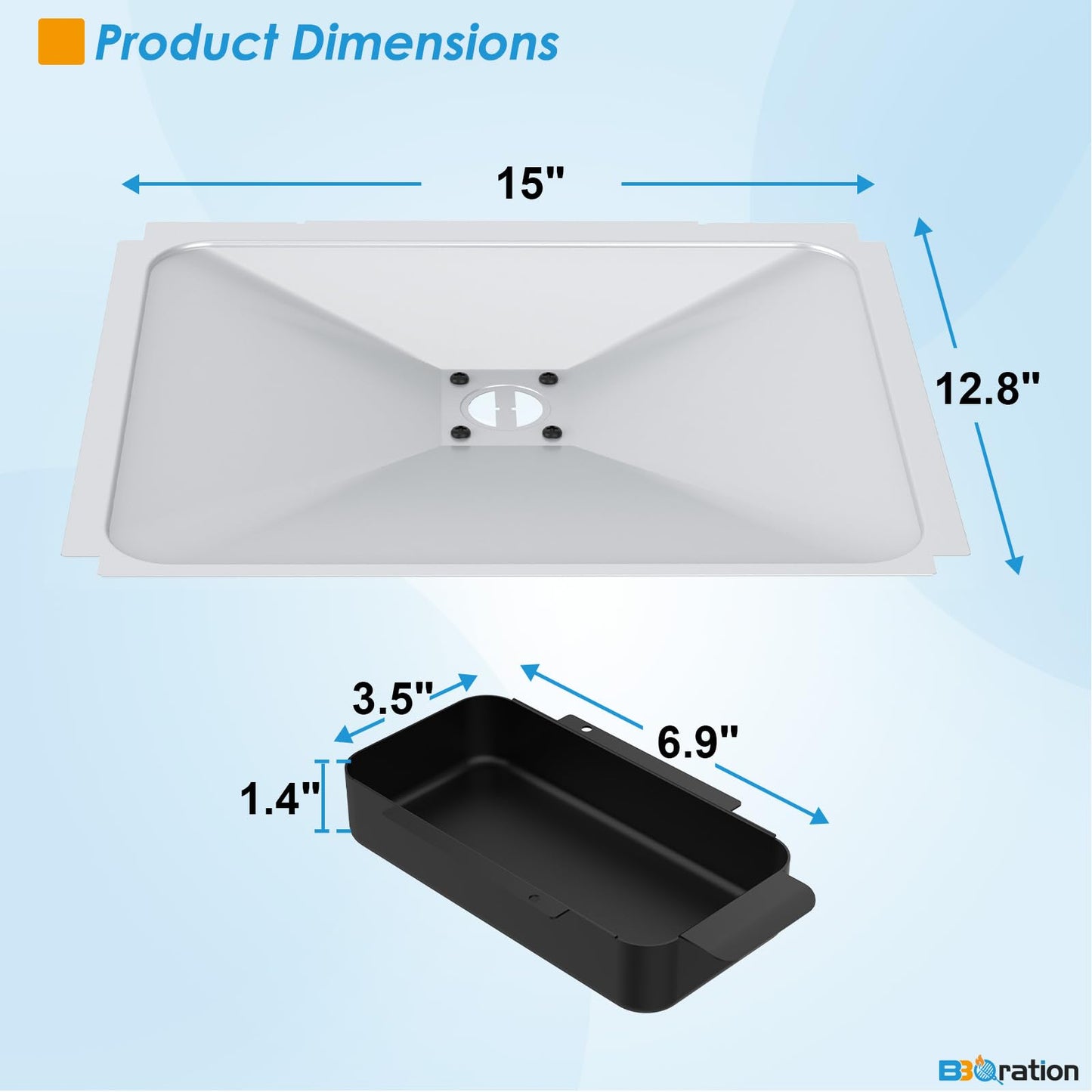 BBQration G325-5701-W1 Grease Tray with Catch Pan for Charbroil Performance 2 Burner 463630021 463660421 463630422 463660021 463655021, Drip Pan for Charbroil Grease Tray Replacement