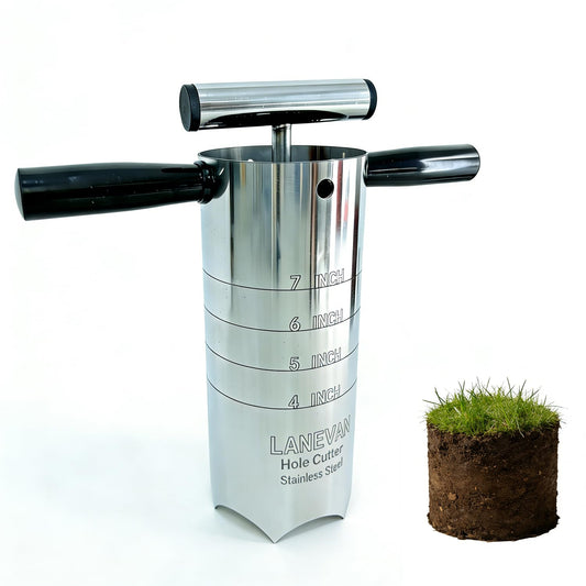 LANEVAN Stainless Steels Golf Hole Cutter for Putting Green Practice, 4Inch & 6Inch USGA Standard Portable Post Hole Digger for Backyard, Lawn Plugger Tool for Gardening