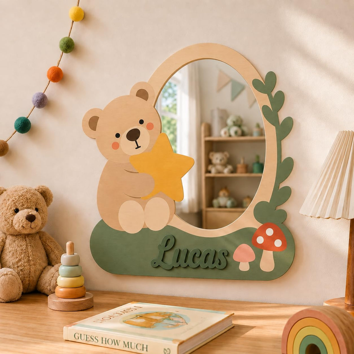 Custom Name Shatterproof Kids Mirror for Wall Bedroom Decor Baby Gift