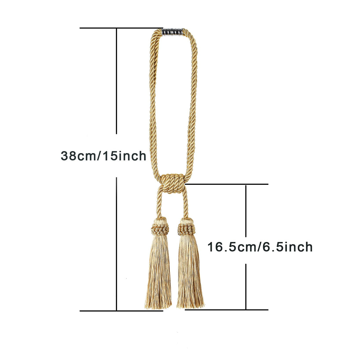 Fenghuangwu Magnetic Curtain Tiebacks Handmade Tassel Drapery Holdback,2P