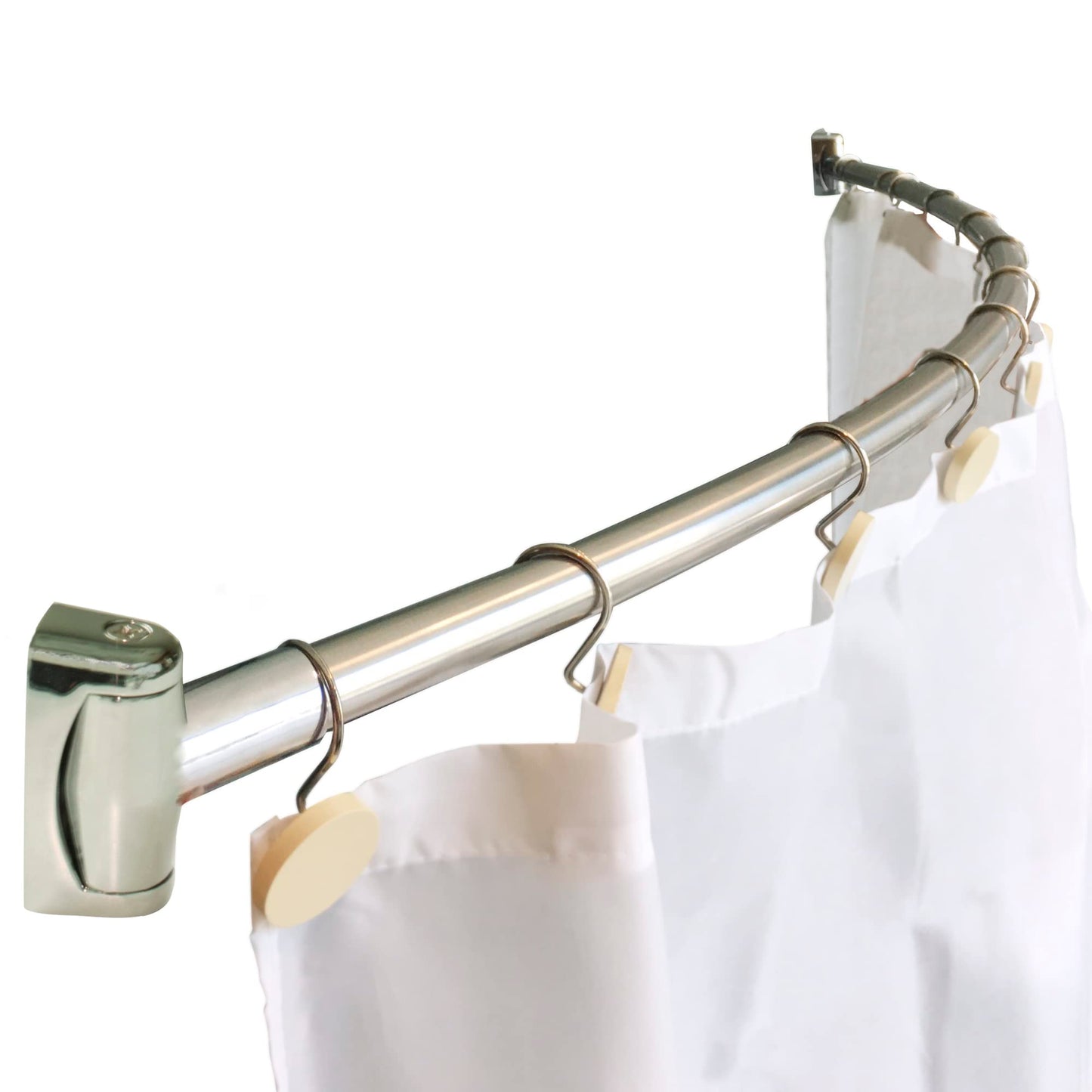 60-Inch Stainless Steel Curved Shower Curtain Rod, 5 Foot Mounted Non-Telescoping Rust Proof (Chrome Plated)