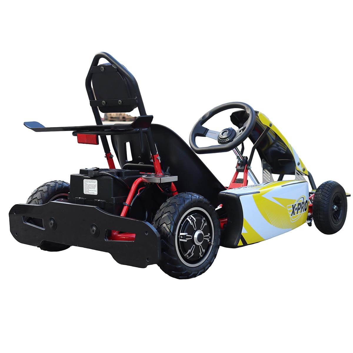X-PRO Rambler 700W Brushless Electric Kid Go Kart Rambler 350w*2 Racing Drifting Go Karts (Yellow/Black)