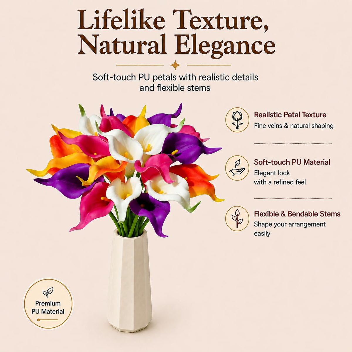Mandy's 20pcs Colorful Calla Lily Artificial Flowers