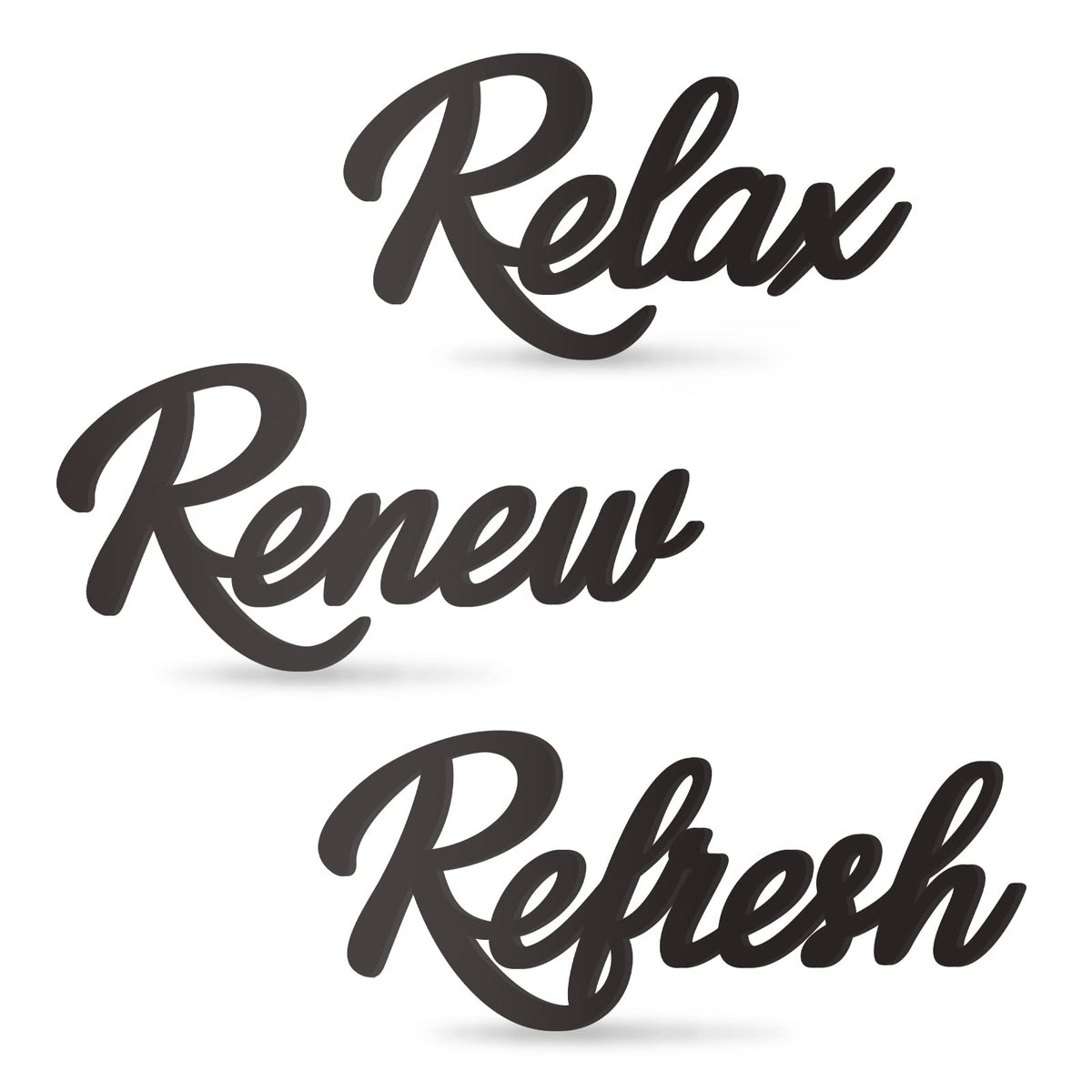KOYILTD 3 Pieces Bathroom Decor Black Bathroom Wall Art Relax Renew Refresh