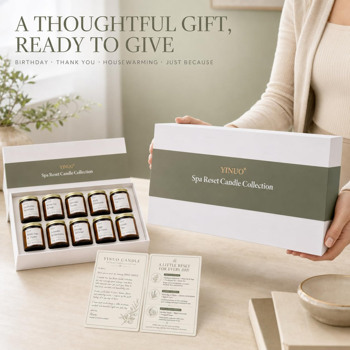 Scented Candles Gift Set for Women, 10 Pack Soy Spa Candles Bithday Gifts