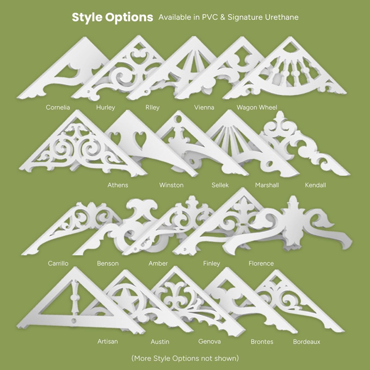 Ekena Millwork GPP048X024X100VIE Vienna Architectural Grade PVC Gable Pediments, 48"W x 24"H x 1"P (12/12) Pitch