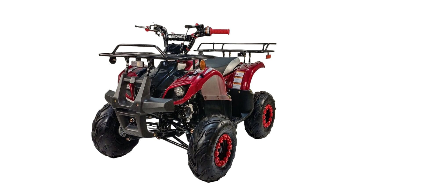 HHH 125cc ATV Quad 125cc ATV with Reverse, LED Lights, Big Wide Tires with Matching Rims 4 Wheeler for Youth and Children (Red Color)