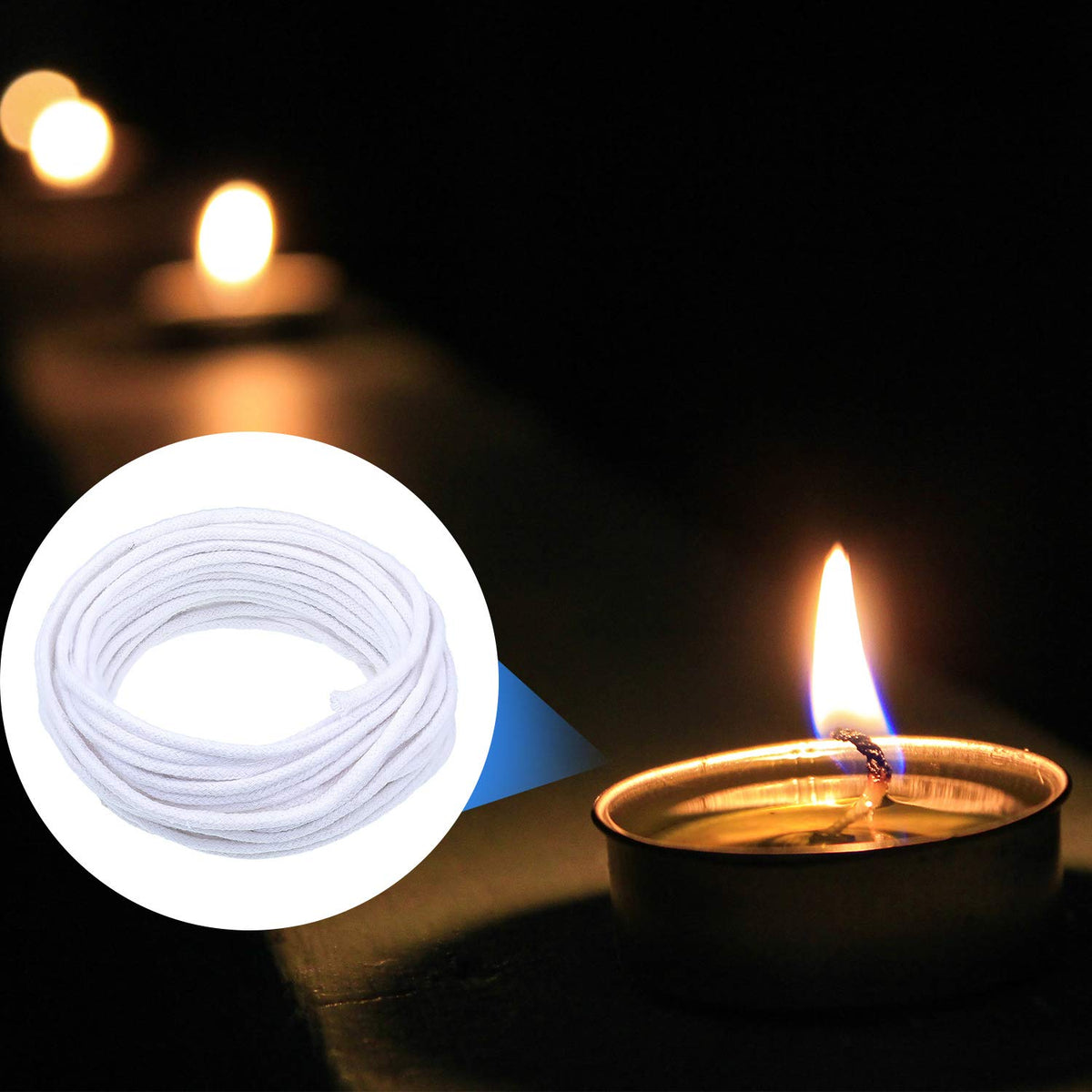 Nuanchu 29.5 Feet Oil Lamp Wicks, 0.1 Inch Cotton Round Replacement Wick