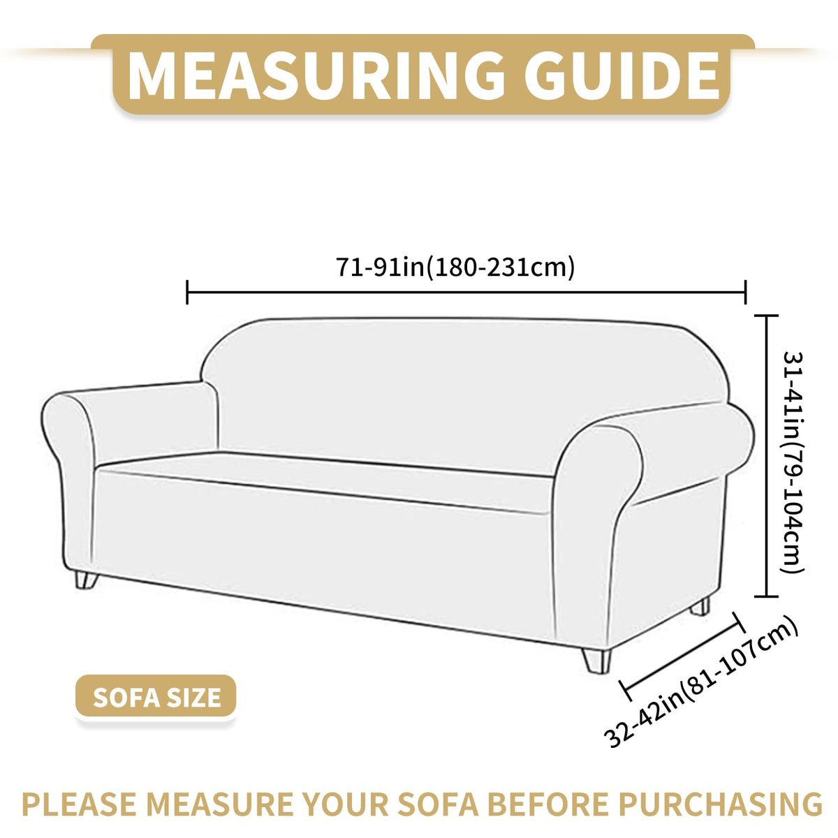 JIVINER 1 Piece Couch Cover for 3 Cushion Couch, High Stretch Sofa Covers with Elastic Bottom, Washable Sofa Slipcovers for Dog, Pets Feature Geometrical Jacquard Fabric (Sofa, Light Grey)