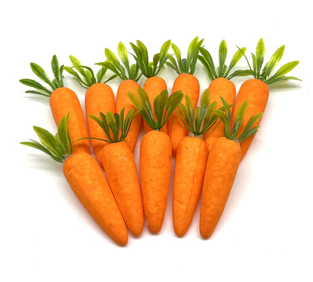Art&Beauty 24pcs Artificial Carrots Mini Simulation Carrots Realistic Fake Carrot Lifelike Simulation Vegetables for Home Farm Party Table DIY Crafts Decorations