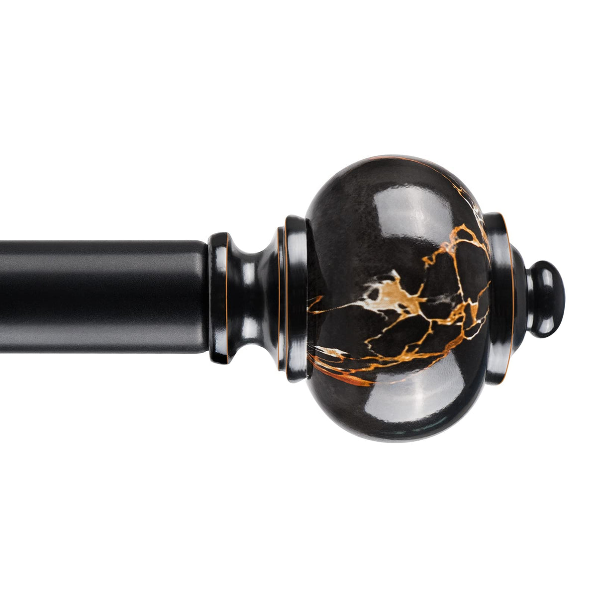 KAMANINA 2 Pack Marbled Replacement Finials for 1 or 7/8 Inch, Black