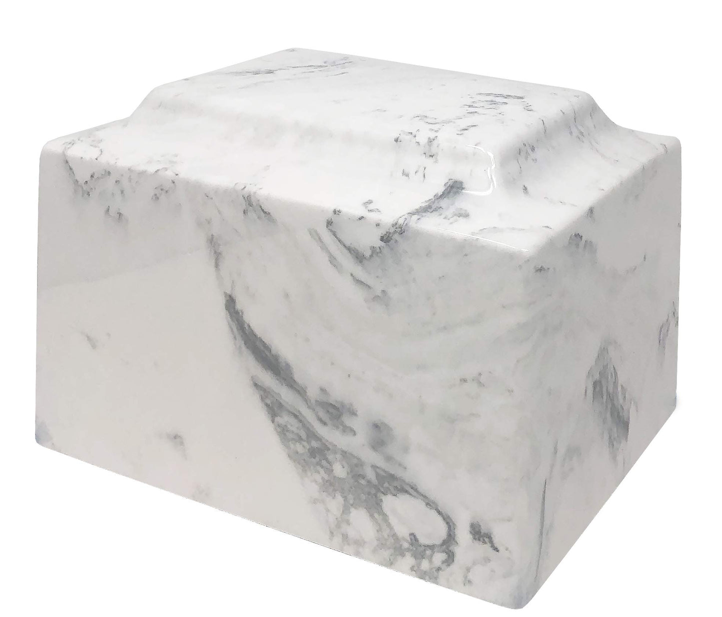 Custom Engraved Mackenzie Urn Vault - Up to Three Line of Custom Engraving Included. Six Different Custom Fonts to Choose from. Cultured Marble Adult Full Size urn. Carrera Color