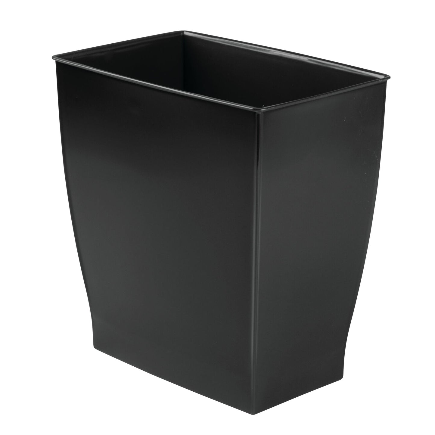 iDesign Small Plastic Bathroom Trash Can, Black