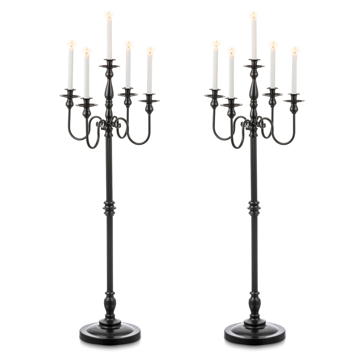 Candeldo 48 Inches Black Floor Candelabra Halloween Decorations Set of 2