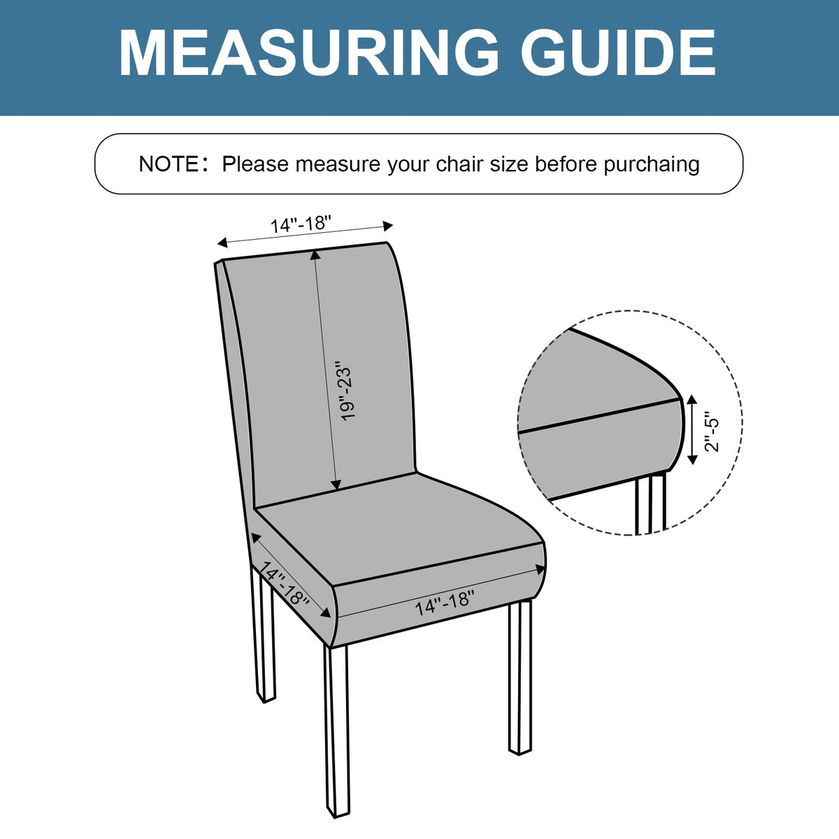 Genina Waterproof Dining Chair Covers Set of 4 Parsons Chair Slipcovers