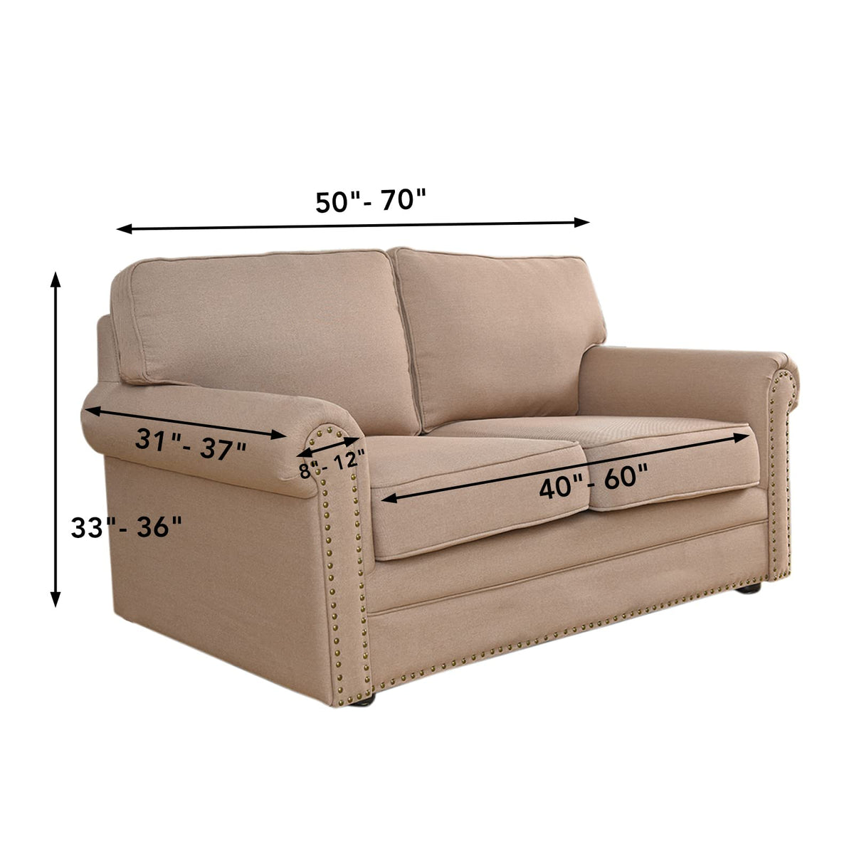 Easy-Going Stretch Loveseat Couch Covers Washable Dark Gray
