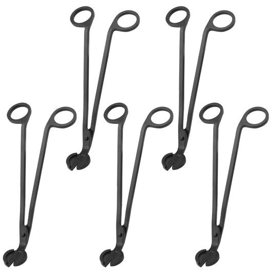 GENHAKON 5 PCS 7 Inch Black Candle Wick Trimmer, Stainless Steel Wick Cutter for Candles, Cut Spent Wicks, Allow Cleaner Burn and Prevent Soot Buildup, Wick Clipper Scissor Candle Tool