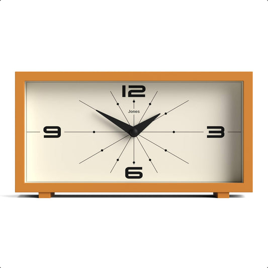 JONES CLOCKS® Odeon Desk Clock | Modern Rectangular Design | Mustard Yellow