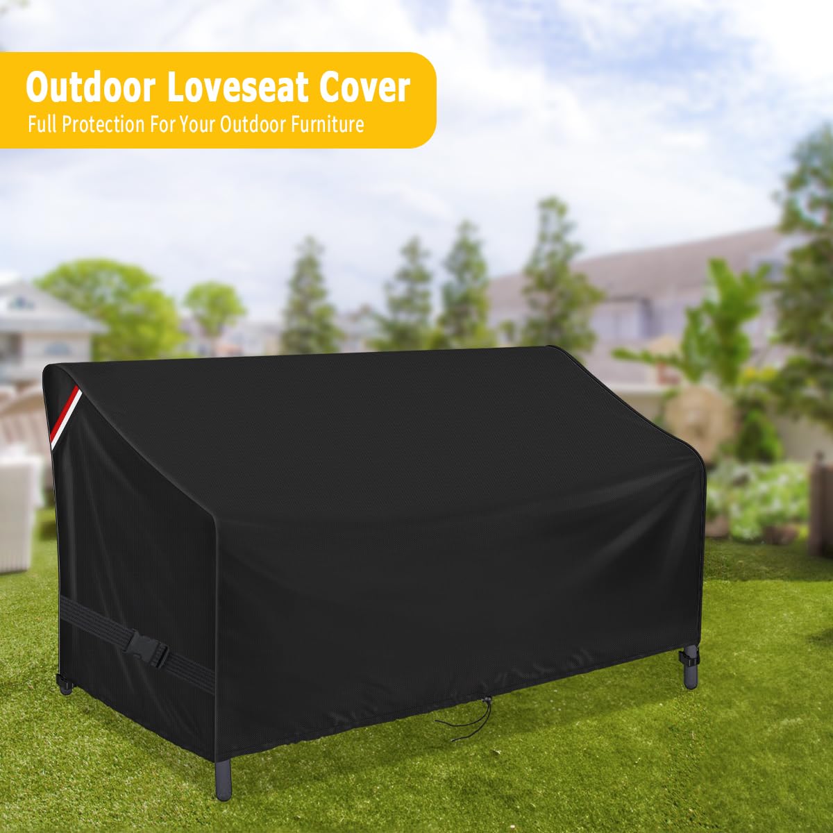 Loenel Outdoor Loveseat Cover, 2-Person Waterproof Patio Glider Covers for Outdoor Furniture Glider Bench Cover Patio Loveseat Cover Swing Sofa Furniture Covers - 48" L X 28" W X 35" H