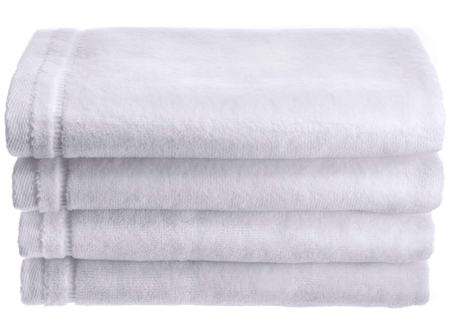 Creative Scents 100% Cotton Velour Fingertip Towels - 4 Pack 11 by 18 Inch – Decorative, Extra Absorbent and Soft Face Towel, Ideal for Bathroom and Powder Room (White)