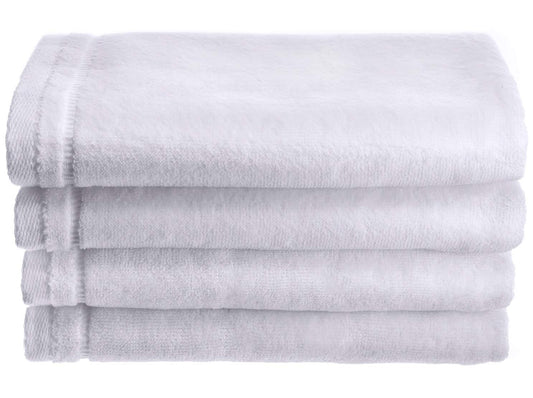 Creative Scents 100% Cotton Velour Fingertip Towels - 4 Pack 11 by 18 Inch – Decorative, Extra Absorbent and Soft Face Towel, Ideal for Bathroom and Powder Room (White)