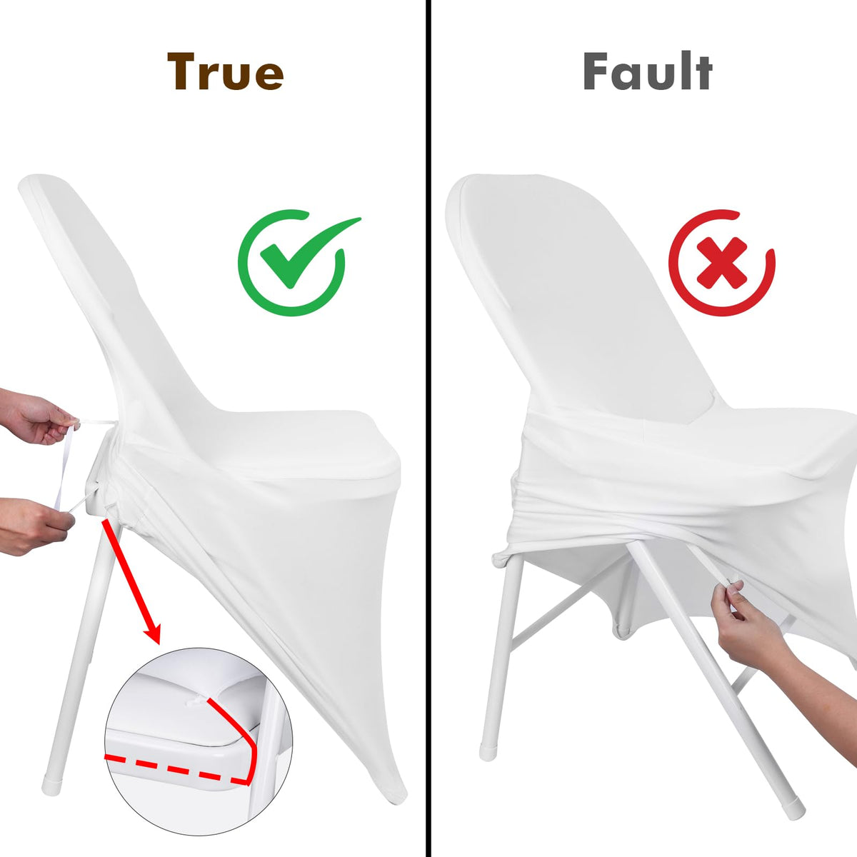 Fixwal 36 Pcs White Folding Chair Covers Spandex Stretch Slipcover