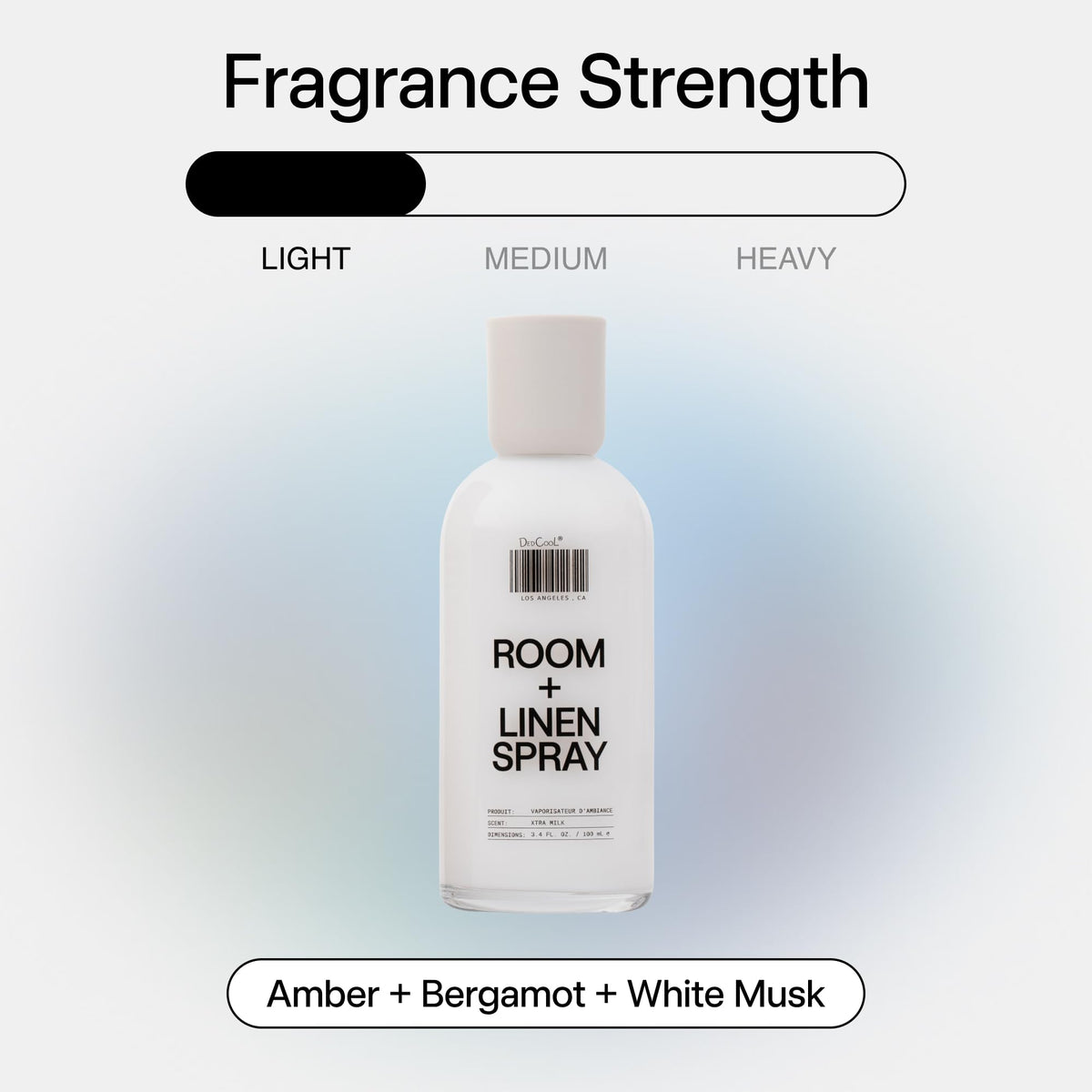 DedCool, Room + Linen Spray in Xtra Milk, Essential Oil Infused, 3.4 fl oz