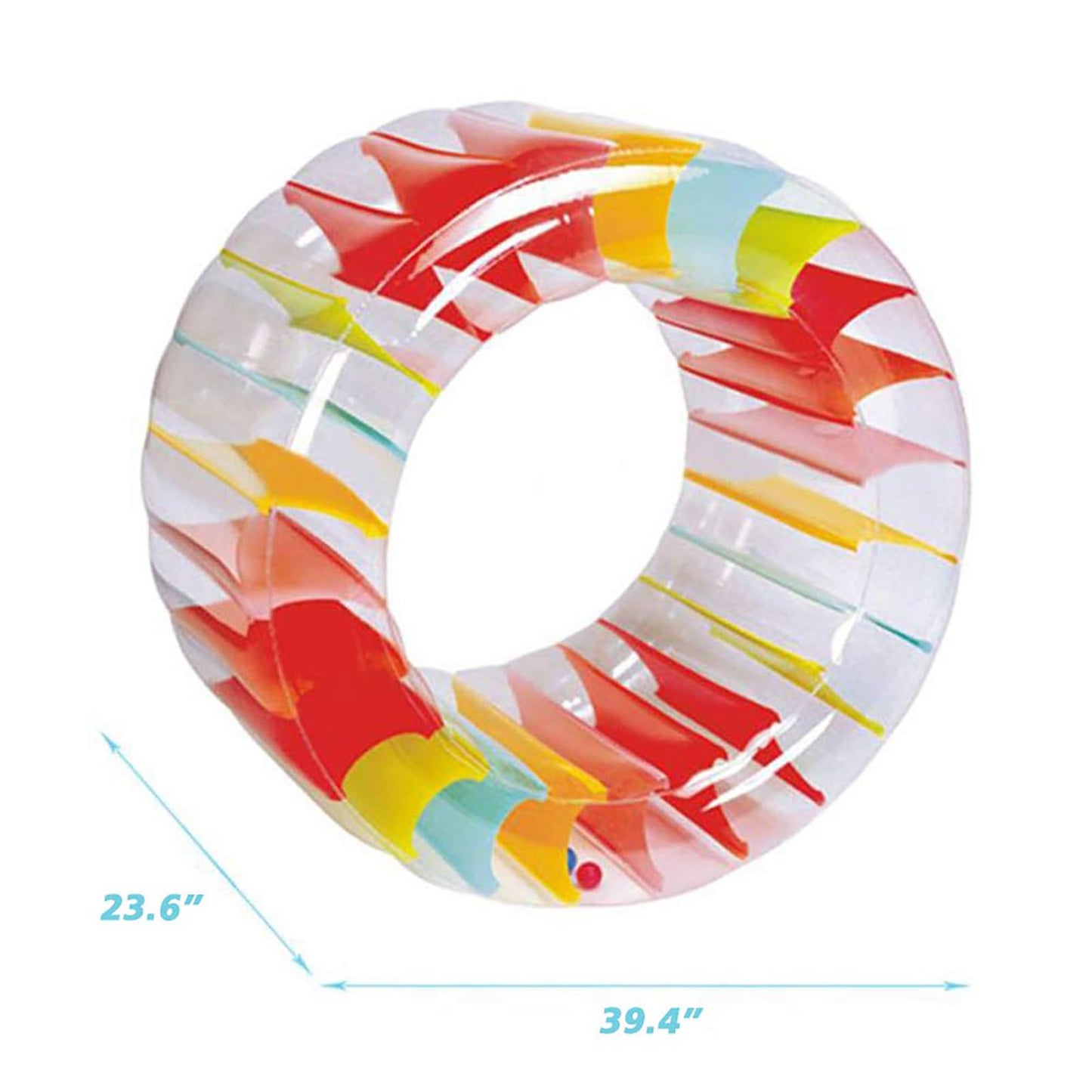 MorTime Inflatable Roller Float, 40'' Colorful Water Wheel, Swimming Pool Roller Toy for Kids and Adults Outdoors