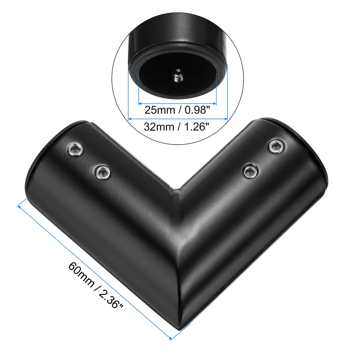 uxcell 2pcs Corner Curtain Rod Connector, 90 Degree for 1 Inch OD
