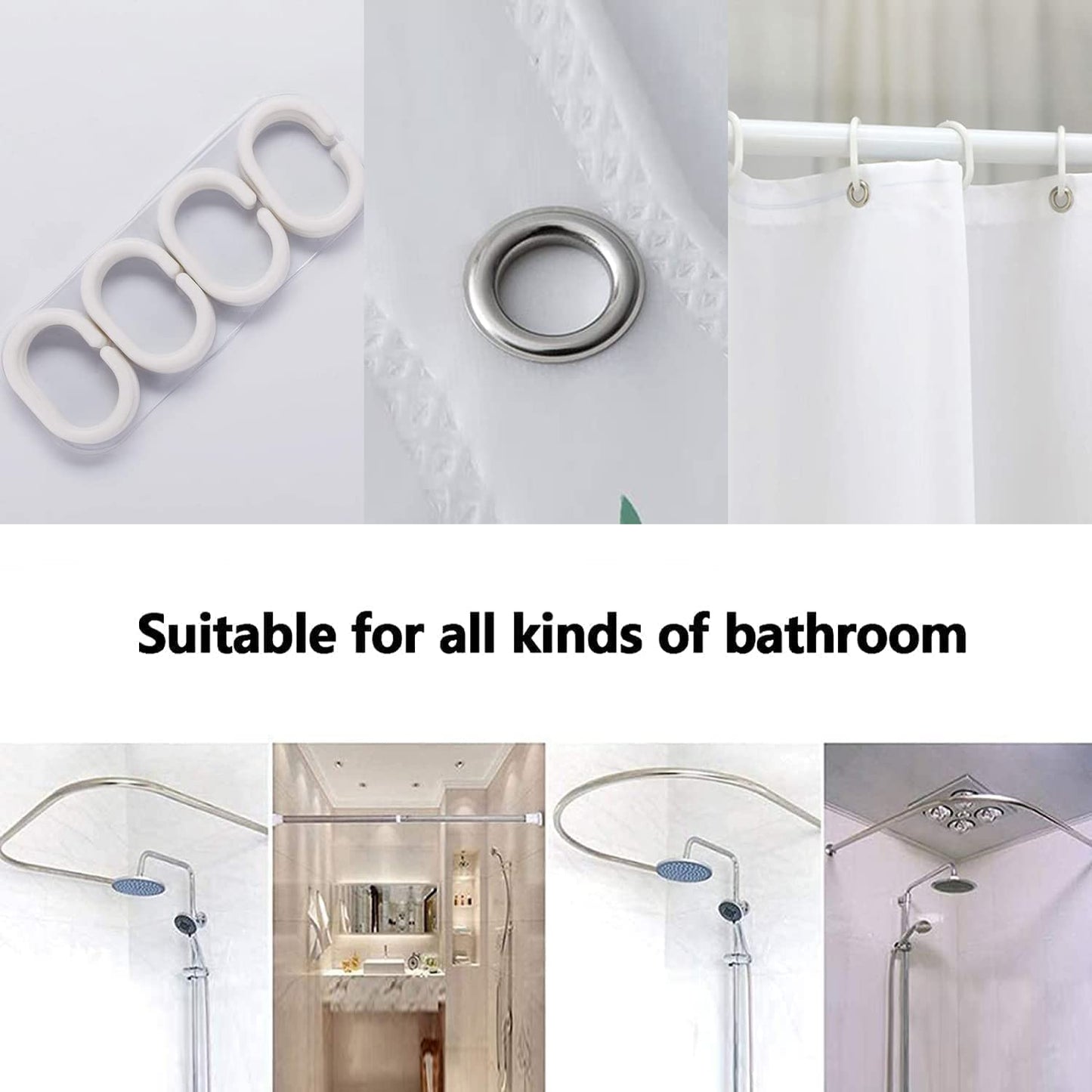 Super Sonic Bathroom 4 Pieces Set Shower Curtain, Toilet Lid Cover and Bath Mat, Non-Slip Rugs, Durable and Waterproof, for Bathroom Decor Set, 72" x 72"