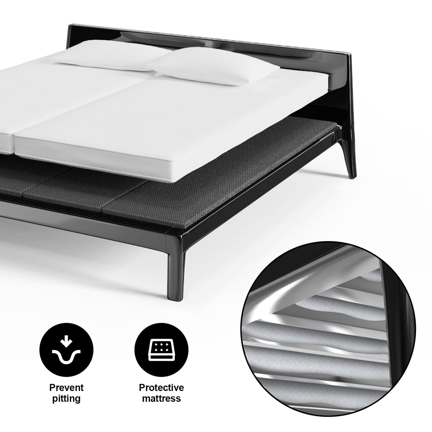 Imperius Breathable, Noise Minimizing, Moisture Resistant Bunkieboards,Large Double Bed 10mm Bunkie Board, Folding Spring Box, Light and Thin Bed,Full Size 54x75''