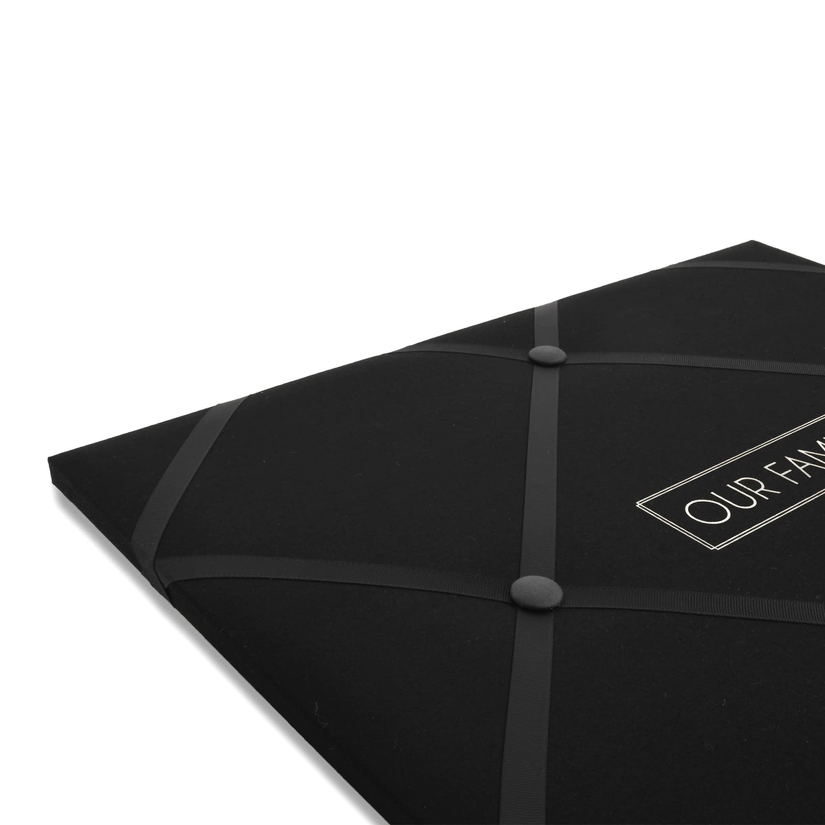 New View Gifts MEMO Family 19' X 16' French Memo & Photo Board, Black Linen Fabric, 19" X 16" X .6"