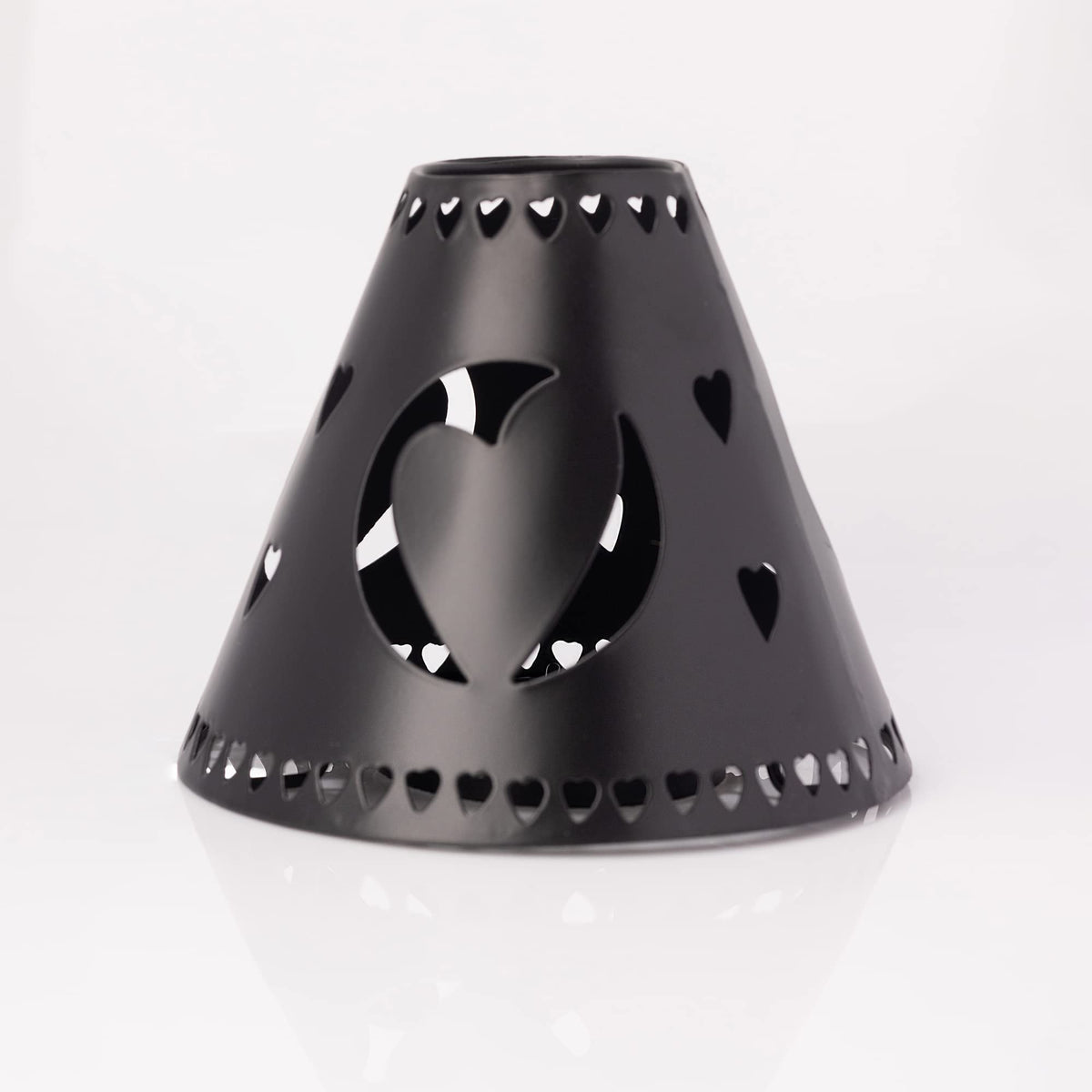 A Cheerful Giver Metal Candle Shade - Black Heart Decorative Tin Candle Shade Fits Most Cheerful Giver 16 oz. & Larger Jar Candles - Lovely Candle Accessories