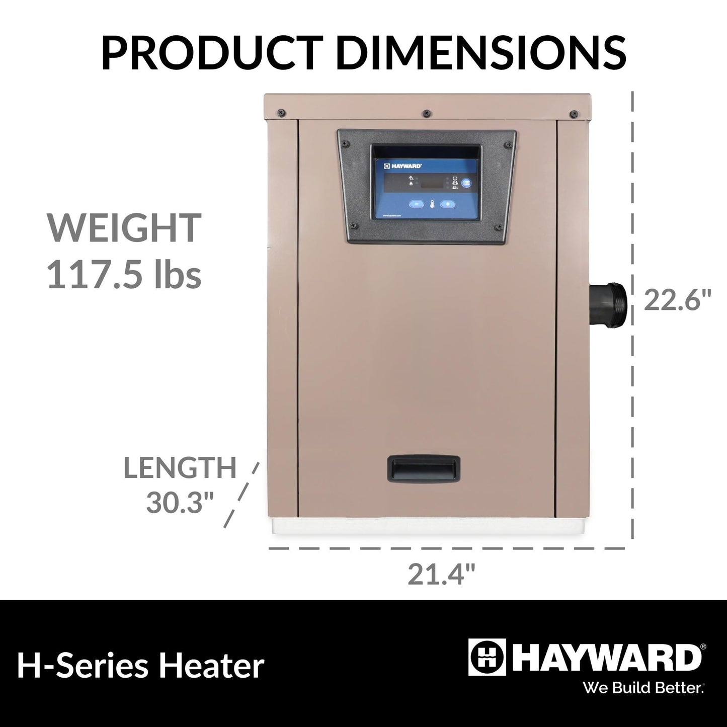 Hayward W3H135FDN H-Series Pool Water Heater/Spa Heater, 135k BTU, Natural Gas Model