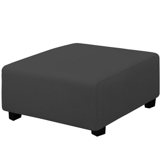 Easy-Going Stretch Square Ottoman Cover 40x40x15 inch Dark Grey