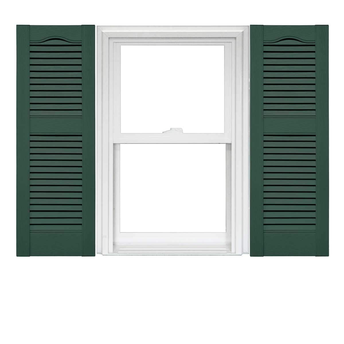 Mid America Open Louver Vinyl Shutters 14.5 x 55 Inch (1 Pair) 028 Forest Green with Mounting Hardware