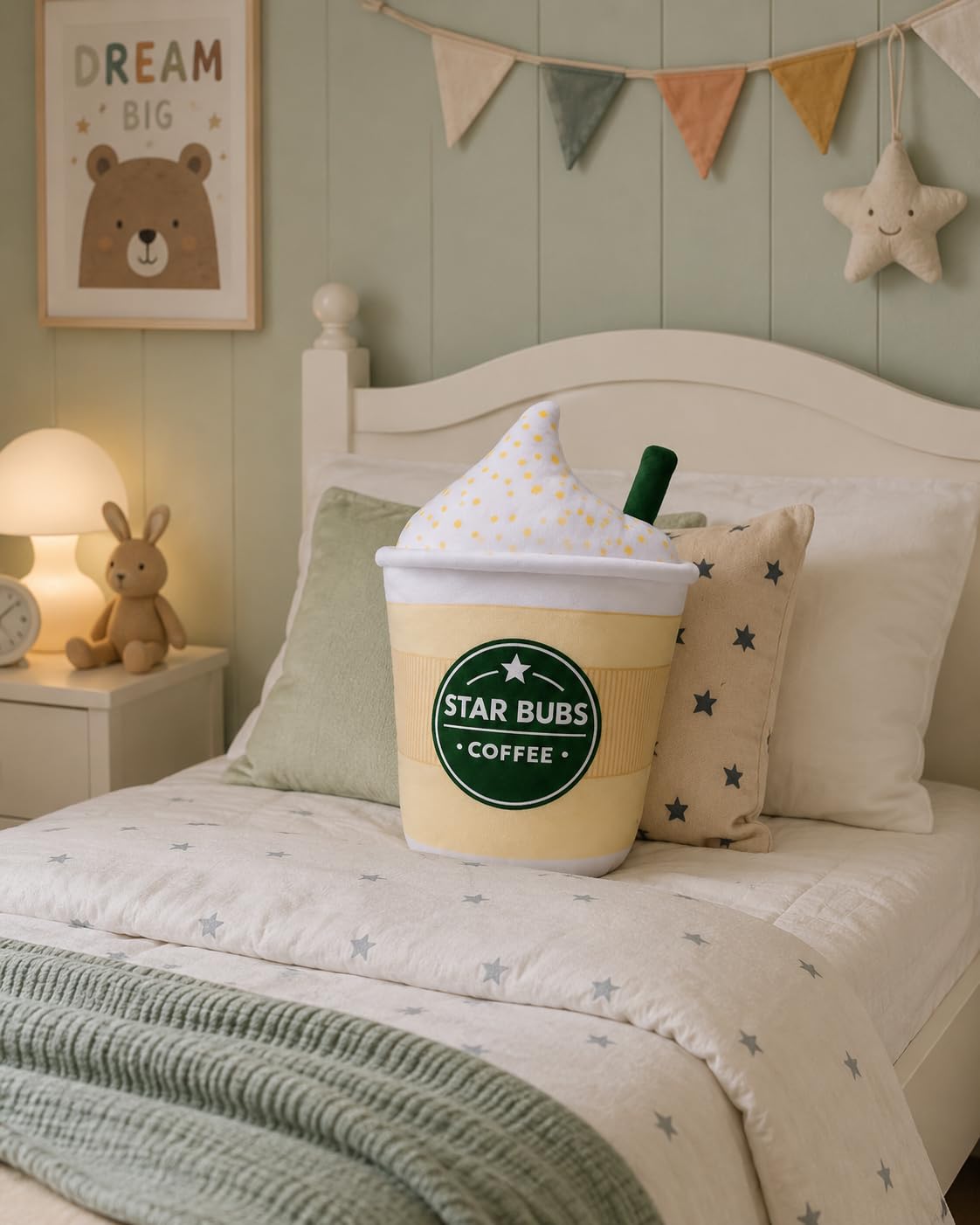RMKA Coffee Cup Funny Starbucks Pillow Latte Cup Plush Pillow, Cute Cushion for Coffee Lovers, Soft Throw Pillow for Couch, Café Decor Accent,Decorative Pillows - Kids Room Decor, Gift for Kids