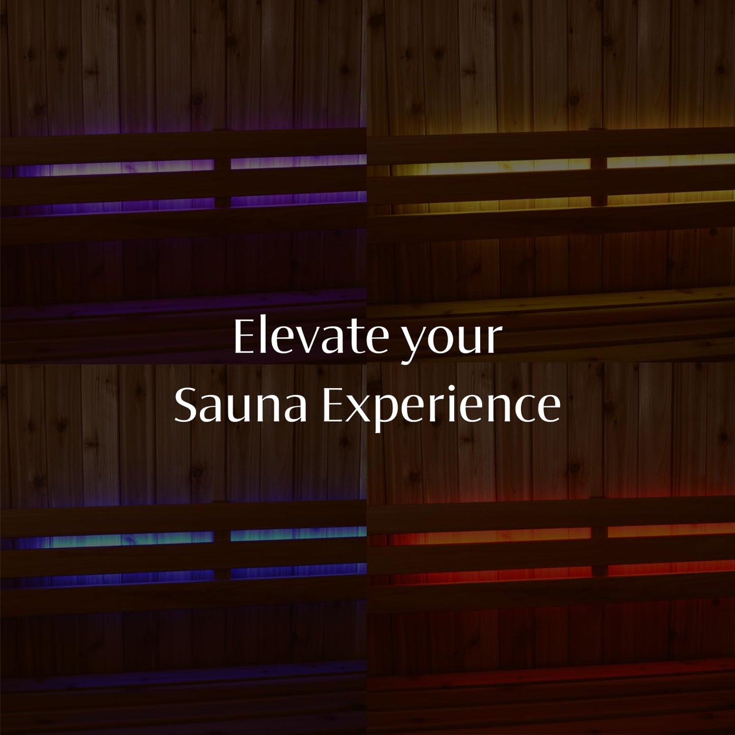 Almost Heaven Saunas Light Bar Set 30", Placed on Sauna Bench or Wall, Sauna Accessories for Traditional & Infrared Saunas, Waterproof Power Supply, 10,000 Hours of Lighting (30" - RGB Color Changing)