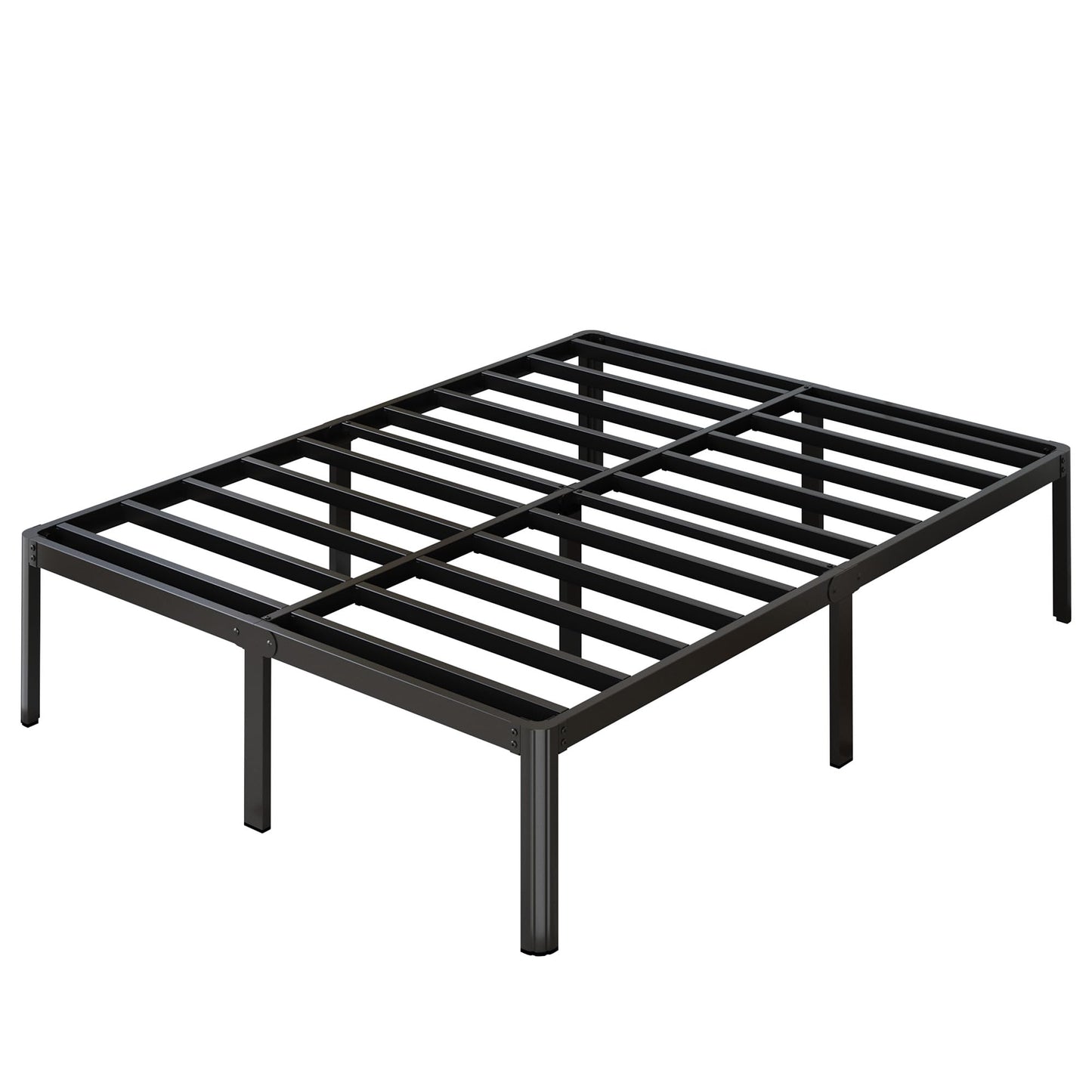 Yicensen 14 Inch Full XL Bed Frame No Box Spring Needed Heavy Duty Metal Full XL Platform Bed Frame with Rounded Corner Legs, Easy Assembly, Noise Free, Black