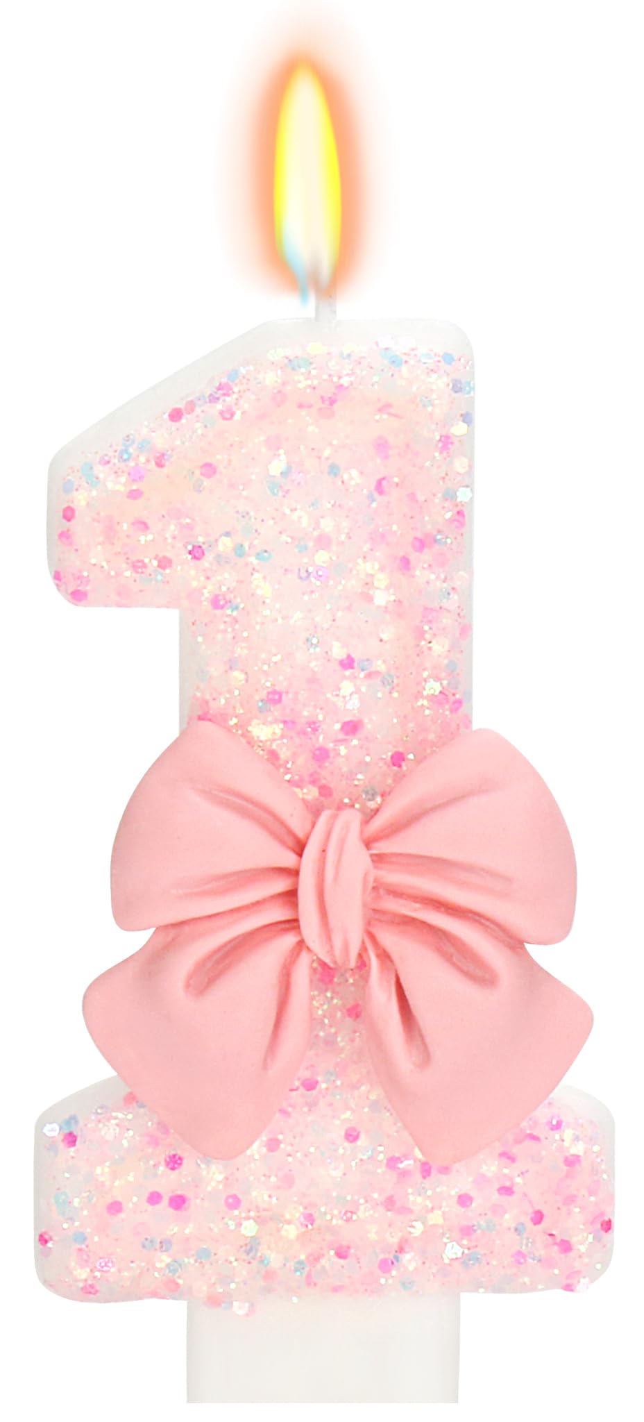 Elekfx Pink Bow Number 1 Birthday Candle 1st Birthday Decorations Girl