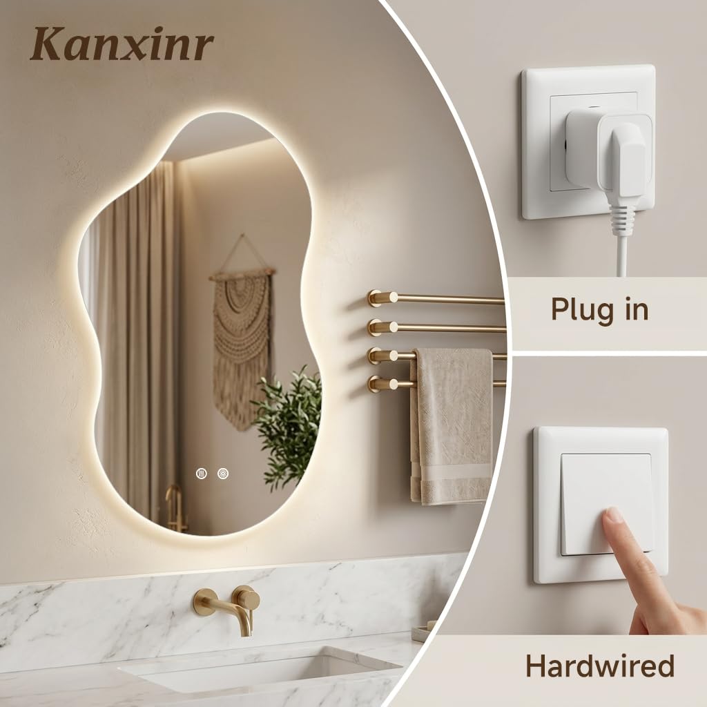 Kanxinr 36"X20" Wall Mirror LED Mirror Bathroom Vanity Mirrors with Lights