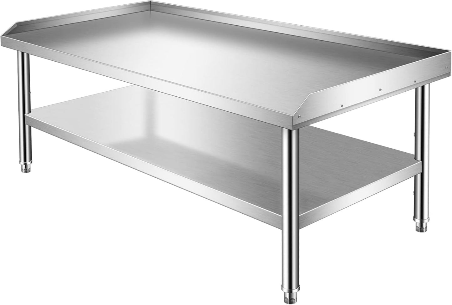 Equipment Grill Stand Table 60 x 30 inch, Heavy Duty Stainless Steel Griddle Stand Table with Undershelf, Equipment Stand for Kitchen, Bar, Restaurant, Home and Hotel
