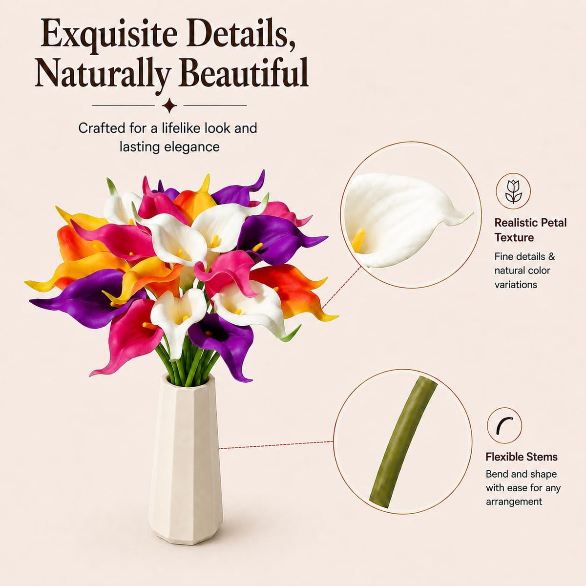 Mandy's 20pcs Colorful Calla Lily Artificial Flowers